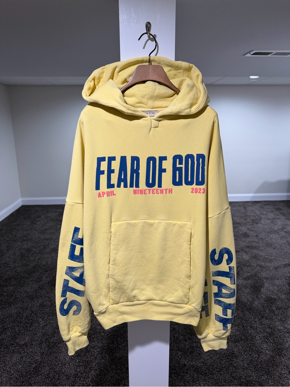 Fear of God x RRR-123 STAFF Hollywood Bowl Yellow Hoodie